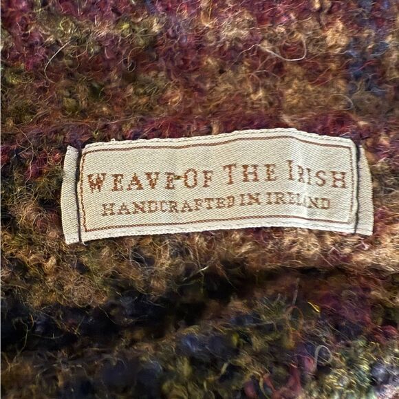 Weave Of The Irish Handcrafted Wool Blend Wrap Shawl Plaid Flannel One Size - Picture 12 of 15